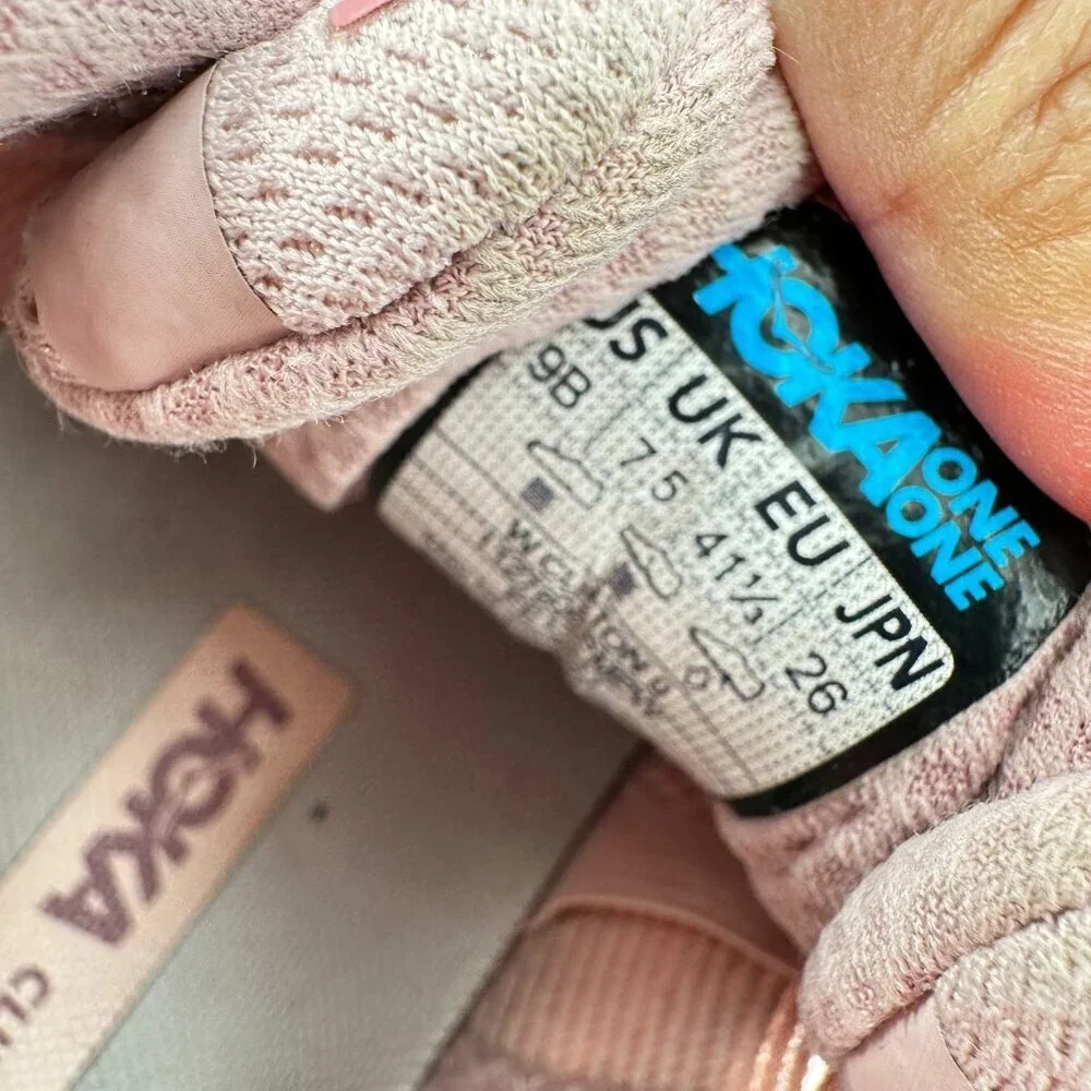 Hoka One One Clifton 9 Women Size 9B 1127896-PMPW Pink Mauve Pale Peach Shoes - Picture 10 of 12